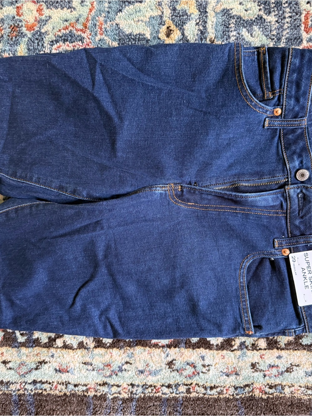 Abercrombie Dark Blue High-Waist Denim Jeans